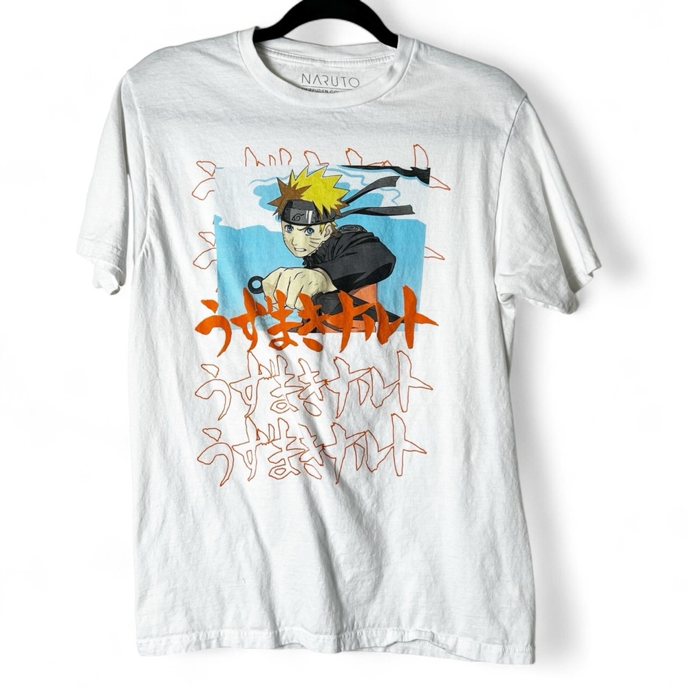 Naruto - Shippuden White T-Shirt Short Sleeve Hokage Ninja Way Shinobi - Sz. M